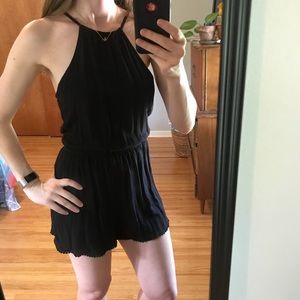 Black hollister romper Pom poms XS